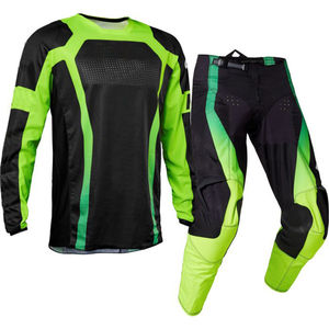 Nouveaux maillots de motocross personnalisés avec logo, % polyester, respirants, confortables, à manches courtes, pantalon de course moto noir - Product Image 1