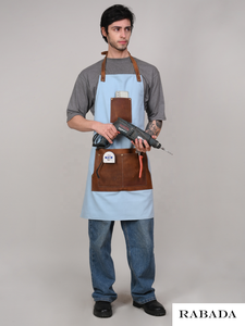 Delantales de cocina de lona de cuero para hombre y mujer a prueba de agua y aceite personalizados para el hogar - Product Image 5