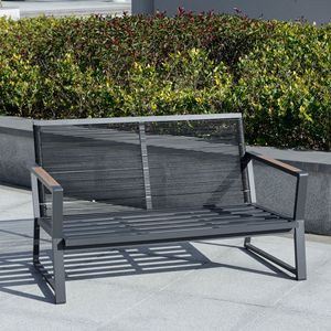 Juego de Muebles de Patio de Aluminio de 4 Piezas, Sofá de Dos Plazas y Sillones para Jardín con Mesa de Centro para Conversar - Product Image 3