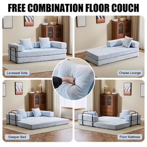 Divano Letto Convertibile Comodo con Supporto Lombare a Cuscino e Braccioli, Futon Lounge Sleeper C-Product - Product Image 5