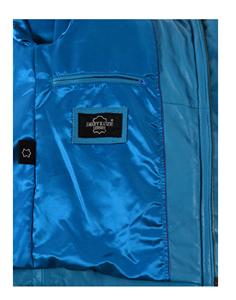 Chaqueta de Cuero Nappa Azul Eléctrico 100% Genuina Personalizada para Hombre con Capucha, Forro Cálido, Etiqueta Privada OEM, Tendencia de Invierno, Ropa de Abrigo - Product Image 6