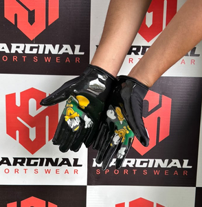 Guantes de Fútbol Americano Personalizados con Estampado de Pato, Color Negro, Ropa Deportiva, Guantes de Protección para las Manos, Guantes de Fútbol Americano con Estampado de Silicona - Product Image 3