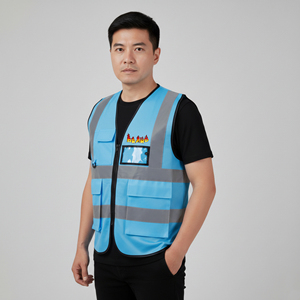 เสื้อกั๊กนิรภัยตาข่ายแบบปรับแต่งโลโก้ได้ สะท้อนแสง 3M ระบายอากาศได้ดี สีพื้น ยูนิเซ็กซ์ ไฟ LED กระพริบ ป้องกันไฟฟ้าสถิต - Product Image 4