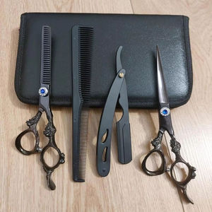 Ensemble professionnel de ciseaux de coiffure, ciseaux à effiler, lames en acier inoxydable, manche en acier inoxydable, outils de salon, kit de peignes - Product Image 2