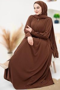 Wholesale Popular Trendy Brown <b>Kaftan</b> for Women Breathable Abayas for Women Long Dress Khimar Islamic Clothing Jilbab Long Dress - Product Image 4