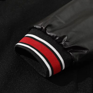 เสื้อแจ็คเก็ตวาร์ซิตี้ชาย ลายปักแบบแพทช์ |   เสื้อโค้ทเบสบอลแฟชั่นสั่งทำพิเศษ พร้อมคุณสมบัติรักษ์โลกด้านหน้า - Product Image 5