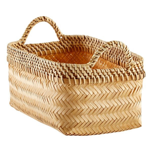 Panier de rangement multifonctionnel en bambou peint de haute qualité Panier à linge écologique tressé à la main pour la salle de bain et le salon - Product Image 6