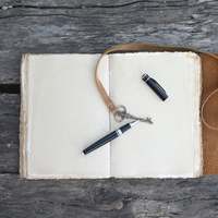 Cuaderno de Cuero de Tapa Dura Estilo Vintage de Alta Calidad, Papel de Algodón Blanco, Diario para Escribir, Dibujar, Pintar, Regalo Perfecto