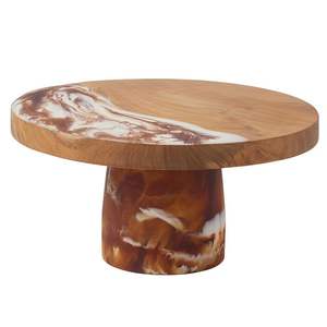 Support à gâteau en bois avec dessus en résine créative, support à cupcakes moderne pour salon, plateau à gâteaux pour pâtisseries, plateau à gâteaux pour le thé de l'après-midi, pour la décoration - Product Image 4