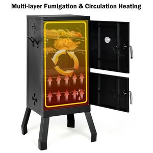 Griglia per barbecue verticale a 2 livelli da esterno con termometro utensile Premium per cibi perfettamente cotti - Product Image 5