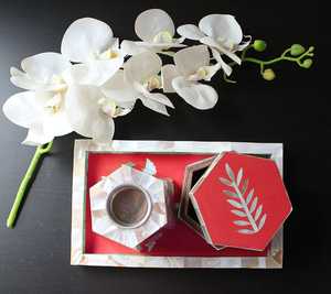 Wholesale Price Eco-Friendly Decorative Home Fragrance Incense Burner Set Mother Pearl Inlay <b>Tray</b> Box Wood Marble Resin Bakhoor - Product Image 1
