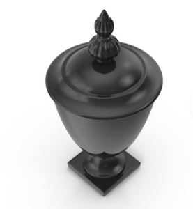 Classic Luxury Matte Black Ceramic Urn with Lid Customized Eco-Friendly Decorative Jar Round Shape <b>Square</b> Base - Product Image 1