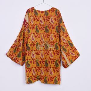 เสื้อโค้ทกิโมโนของผู้หญิงเสื้อโค้ทคอตตอนพิมพ์ลายดอกไม้ผ้าคอตตอนสไตล์วินเทจ - Product Image 3