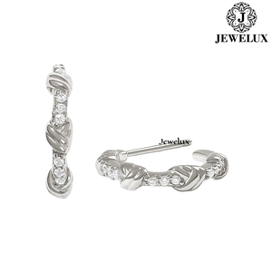 Premium Quality Jewelux Natural VVS Diamond <b>Stud</b> Earrings 925 Sterling <b>Silver</b> Rhodium Plated IGI Certified Trendy Earrings - Product Image 2