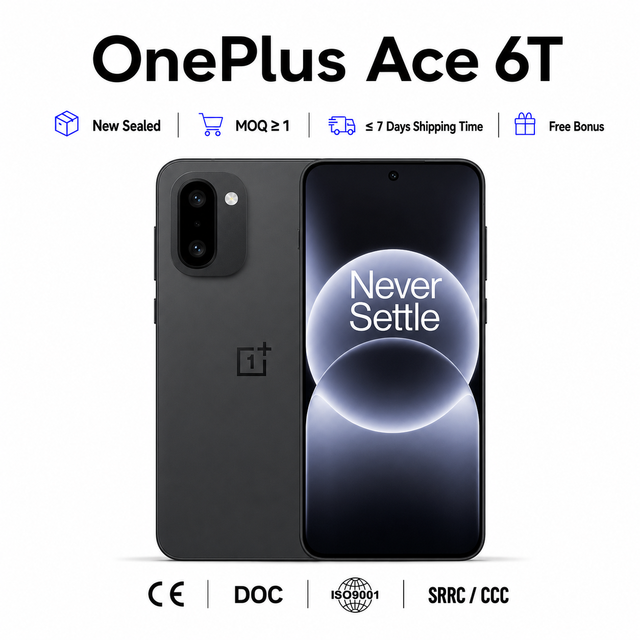 2026 Original OnePlus Ace 6T 5G Gaming Smartphone Snapdragon 8 Gen 5 165Hz AMOLED 8300mAh 100W 50MP OIS NFC