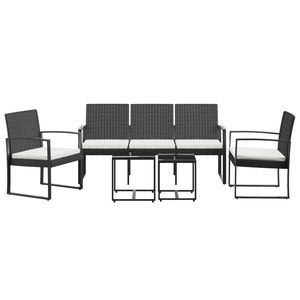 Set da Pranzo da Giardino Nero e Antracite in Polipropilene Resistente e Acciaio - Product Image 3