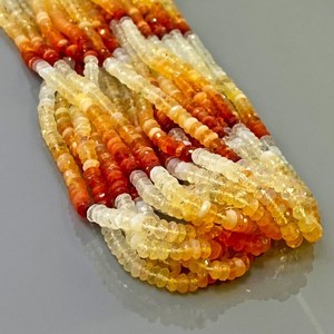 Perles de pierres précieuses en opale de feu naturelle facettées rondelles 4,5-5 mm, qualité AA+, pour la fabrication de bijoux, vente en gros - Product Image 5
