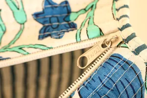 Bolso Tote Boho Acolchado de Algodón con Estampado de Granadas Azules, Bolso de Hombro de Gran Capacidad, Bolso de Mano para Mujer, Bolso de Viaje y Compras - Product Image 3