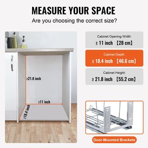 Contenitore per Rifiuti Estraibile da 35L, Monoblocco, per Cucina, con Maniglia Scorrevole e Kit di Montaggio a Porta, Capacità 110 Libbre, per Uso Ufficio - Product Image 6
