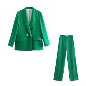 Traje de Negocios Cruzado Triple Transpirable Hecho a Medida para Mujer, Atuendo Elegante de Oficina, Confeccionado por HAIDIIII SPORTS 2027 - Product Image 1