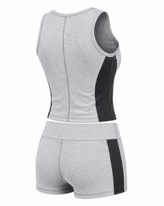 Women's Plus Size 2 Piece Yoga Set Racerback Sleeveless <b>Crop</b> <b>Top</b> Mid Waist Shorts Solid Color Spandex Sport Wear - Product Image 6