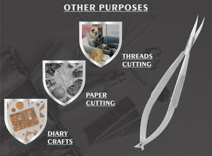 Tijeras de Acero Inoxidable con Punta Curva de Precisión, Diseño Duradero para el Cuidado Profesional de Cutículas y Arte de Uñas, para Diestros - Product Image 6