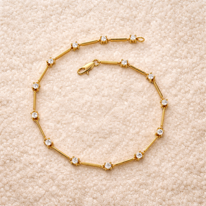 10K Solid Gold Diamond Tennis Bracelet <b>Infinity</b> Design Minimalist Luxury Engagement & Wedding Jewelry - Product Image 4