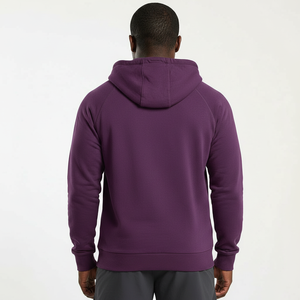 Men's <b>Zip</b> <b>Up</b> Fleece Hoodie Solid Color Soft Inner Lining Ribbed Cuffs Streetwear Style Custom Logo OEM Bulk Supplier - Product Image 2