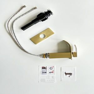 Rubinetto da Bagno Monocomando in Acciaio Inox con Finitura Oro Spazzolato TP, Rubinetto Monoforo per Lavabo - Product Image 5