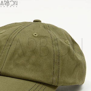 Casquettes 6 panneaux ajustables de haute qualité, couleur unie vert olive, avec logo personnalisé, pour hommes, best-seller, pour l'extérieur. - Product Image 5