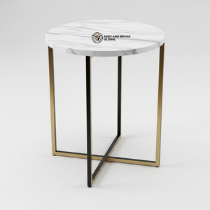 Nordic Style Gold Wire Hourglass <b>Stool</b> Elegant Marble Top <b>Vanity</b> <b>Stool</b> Contemporary Ring Base Accent <b>Table</b> - Product Image 1