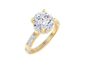 แหวนหมั้นเพชรแบบเพชรวงแหวนเคลือบทรงรีสีขาวทอง18K ทรงวงรีขนาดพอดีกับเพชรได้รับการรับรองมาตรฐาน IGI - Product Image 2
