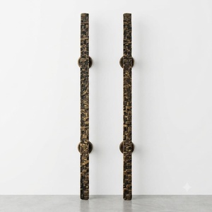 Manija de Puerta de Hierro Forjado con Recubrimiento en Polvo Resistente al Óxido, con Patrones Tallados, para Puertas, Portones y Vallas, Accesorios de Lujo - Product Image 1
