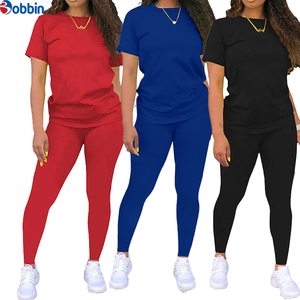 Conjunto de Ropa de Verano para Mujer, Top de Manga Corta y Pantalones Cortos, Conjunto de Camiseta de Punto de Color Sólido de Alta Calidad, Ropa Deportiva - Product Image 6