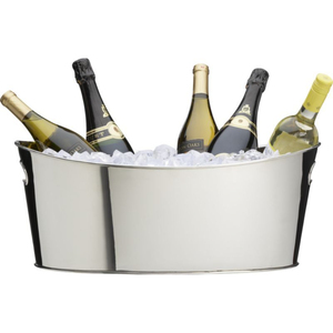 Exclusive Galvanized Metal Beverage Tub With Handles Rustic Oval Ice Bucket For Wine Beer And <b>Drinks</b> Durable Party <b>Cooler</b> - Product Image 5