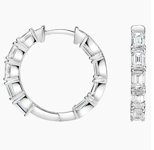 <b>Hoops</b> Earrings Diamond Earrings Gold and <b>Silver</b> Earrings Natural and Lab Grown Diamonds Earrings <b>Hoops</b> Fine Jewelry for Women - Product Image 4