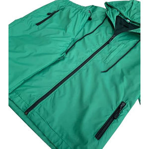 Customized WholesUnisex Green Hooded Lightweight Waterproof 100% Cotton Anti-Uv <b>Jacket</b> Drawstring Closure Casual Winter Wear - Product Image 3