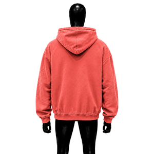 เสื้อฮู้ดดี้ผู้ชายไซส์ใหญ่ สีคอรัล แบบซิป มีกระเป๋าติดกระดุมและปลายแขนแบบพับได้ ผ้าเฟรนช์เทอร์รี่ เหมาะสำหรับใส่ในฤดูใบไม้ร่วง กระเป๋าติดกระดุมโลหะ - Product Image 2