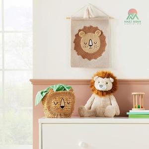 Hot Item <b>Wicker</b> Woven Water Hyacinth Eco-Friendly Circle Laundry <b>Baskets</b> Cute Animal Design Kids & Teen <b>Storage</b> Baby Room Decor - Product Image 2