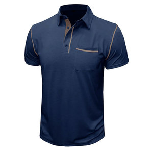 Camisa Unisex al por Mayor con Patrón Sólido, Cuello Vuelto, Manga Corta, Ropa de Trabajo, Logotipo Bordado, Estampado, Tejida, para Golf - Product Image 3