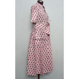 Indian Handmade Cotton Kangura Midi Dress Women Hand Block Floral Printed Cute <b>Sweet</b> Daily Casual <b>Party</b> Wear A-Line Natural - Product Image 2