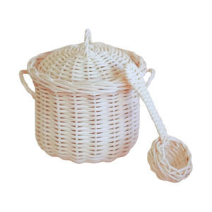 Juego de Cocina de Mimbre Tejido al por Mayor con Cuchara, Juguetes de Cocina para Niños, Juguetes de Rol, Regalos Lindos para Niños Pequeños - Product Image 2
