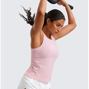 Top sin mangas con abertura frontal en forma de llave para mujer, mezcla de algodón y poliéster, detalle circular en el pecho, cuello redondo, chaleco femenino de verano - Product Image 2