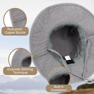 Sombrero de Pescador de Ala Ancha con Bordado Personalizado, Protección UV, para Viajes al Aire Libre, Casual, Moda Urbana - Product Image 3