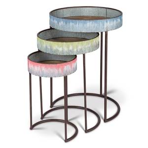 OEM Custom Stainless Steel Nesting Coffee <b>Tables</b> Set Matte Powder Coated Finish Eco-Friendly Adjustable Height for Modern Living - Product Image 3