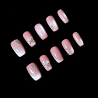 Ongles press-on peints à la main de haute qualité, art 3D, qualité professionnelle, application facile, prix compétitif direct usine