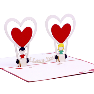 Wholesale Elegant Love Balloon 3D Pop Up Card With Envelope, Custom Wedding/Valentine 3D Greeting Card, <b>Handmade</b> <b>Paper</b> Art - Product Image 3