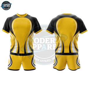 ชุดยูนิฟอร์มรักบี้แบบมืออาชีพสำหรับทีมชายหญิง ดีไซน์ใหม่ ปรับแต่งได้ตามต้องการ พร้อมบริการ OEM แบบ Sublimation เสื้อและกางเกงขาสั้น - Product Image 6