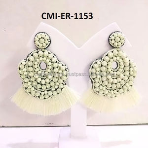 ต่างหูระย้าโบฮีเมียน2024ทำด้วยมือต่างหูเม็ดเล็กๆรูปวันเล่นฟุตบอลเครื่องประดับแฟชั่นประดับมุกสีสันสดใส - Product Image 6