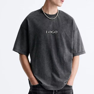 T-shirts personnalisés pour hommes, style vintage, en coton, col rond, grande taille, avec impression graphique ou logo, effet délavé à l'acide, pour les clients exigeants - Product Image 5